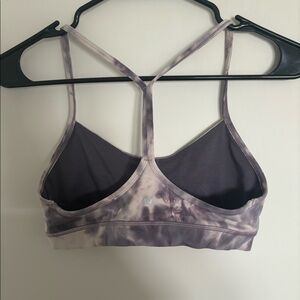 Purple tie dye sports bra